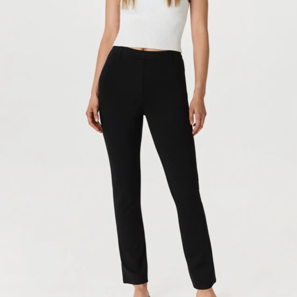 QUINCE black Stretch Ponte Pants M Petite 26”